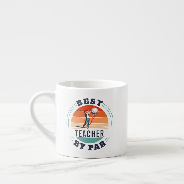 Tasse Expresso Meilleur Enseignant Par Par Retro Custom Golf Love (Gauche)