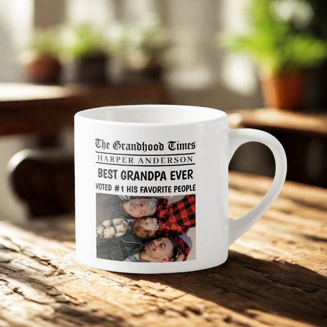 Tasse Expresso Meilleur grand-père toujours photo personnalisée - (Créateur téléchargé)