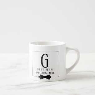 Tasse Expresso Meilleur homme Groomsman Monogrammed Bow Cravate M
