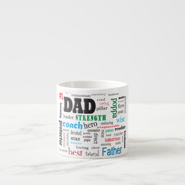 Tasse Expresso Meilleur papa Word Cloud (Devant)