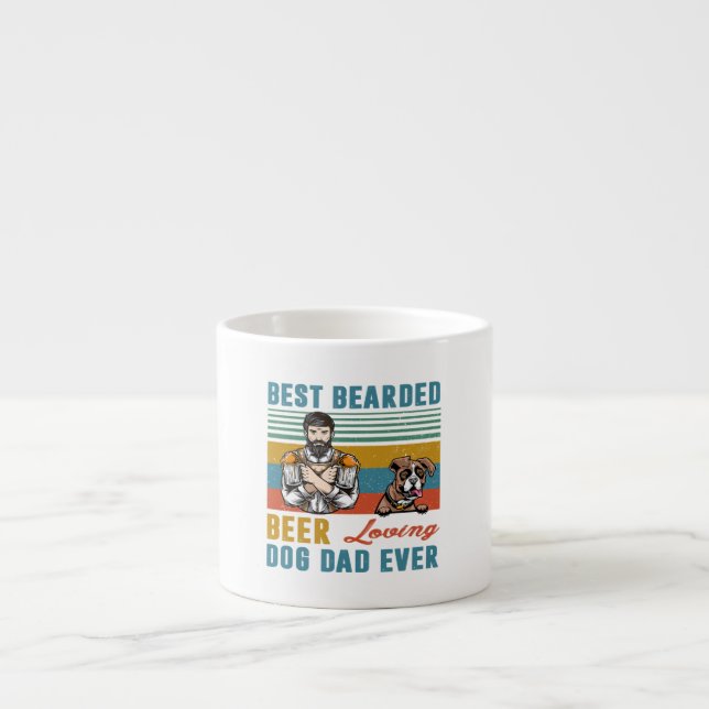 Tasse Expresso Meilleur Porté Bière Aimer Chien Papa Boxer Animau (Devant)