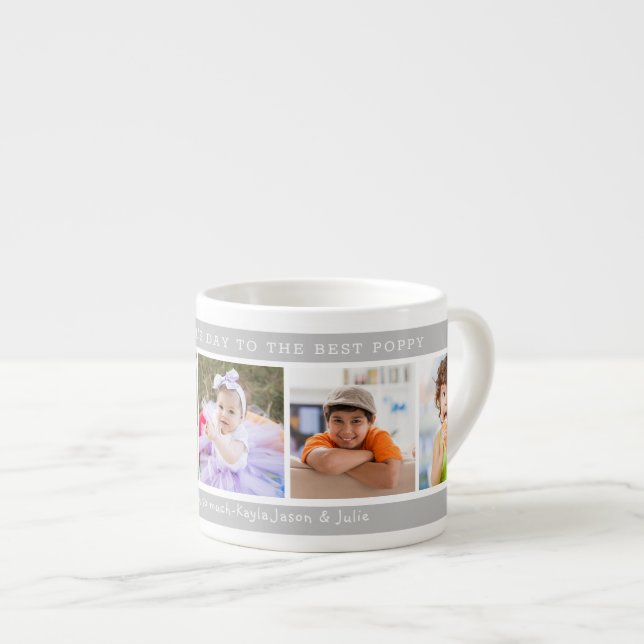 Tasse Expresso Meilleure Fête des pères joyeuse de Poppy 5 Photo  (Devant droit)