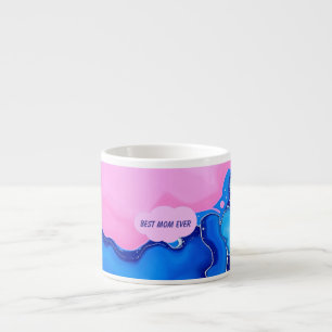 Tasse Expresso Meilleure Maman du Monde Art Fluide Pastel