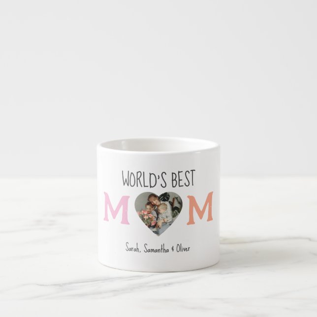 Tasse Expresso Meilleure maman du monde avec photo et texte perso (Devant)