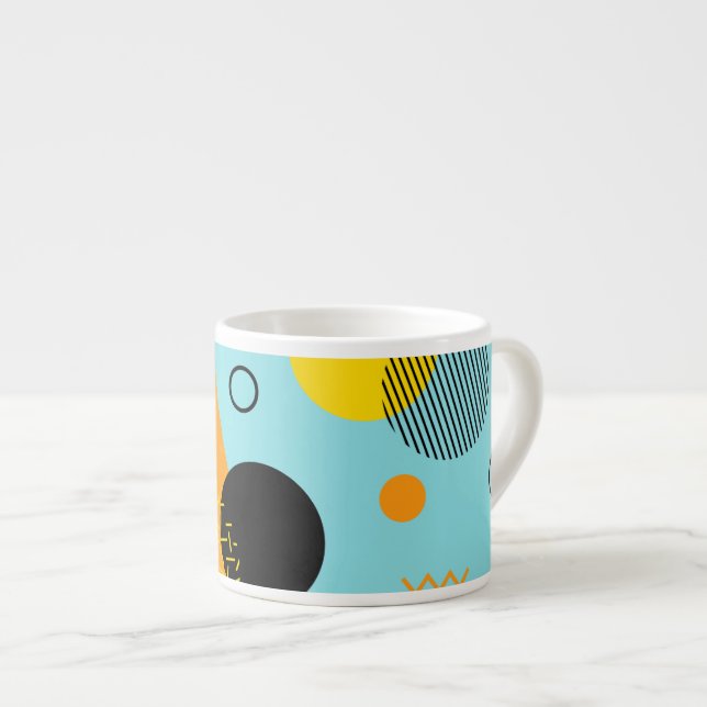 Tasse Expresso Memphis, hipster, tendance, illustration cool (Devant droit)