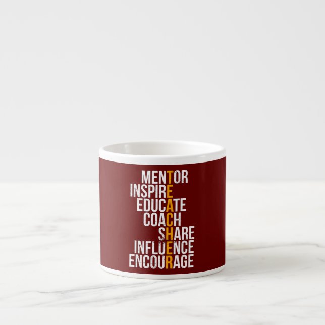 Tasse Expresso Mentor Inspirer Educer Funny Enseignant  (Devant)