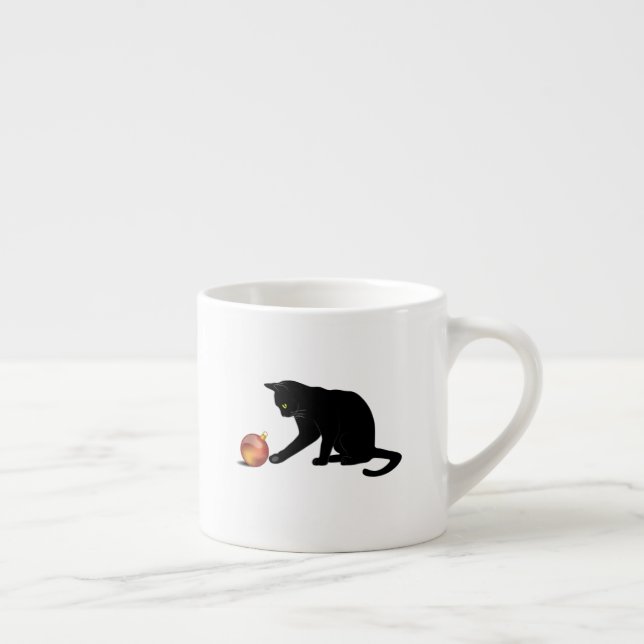 Tasse Expresso Meowy Christmas Funny Cat (Droite)