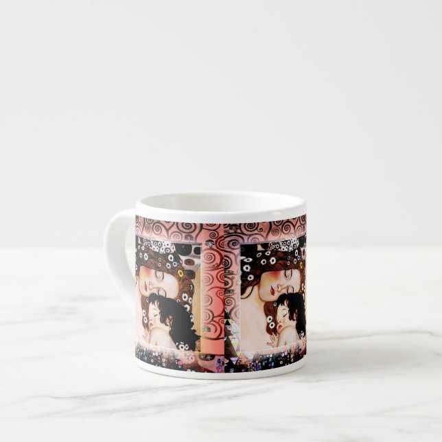 Tasse Expresso Mère et enfant par le collage de Gustav Klimt (Devant gauche)