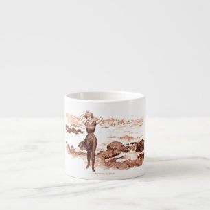 Tasse Expresso Mermaid Beach Gibson Girl Victorian Antique