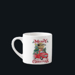 Tasse Expresso Merry Christmas Vintage Red Santa Truck<br><div class="desc">Joyeux Noël Vintage Red Père Noël Truck Êtes-vous un fan de Père Noël, bonhomme de neige, elfe, renne, saison de Noël? drôle Noël Mon Cute Père Noël, bonhomme de neige, renne, Ils roulent un Vintage Père Noël Truck rempli de cadeaux et bonbons de Noël et de neige autour, le design...</div>