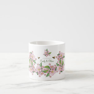 Tasse Expresso Merveilleuse aquarelle fleurs de pommier et е е
