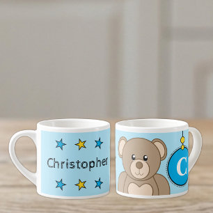 Tasse Expresso Mignon ours en peluche taille enfant bleu