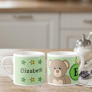 Tasse Expresso Mignon ours en peluche vert taille enfant