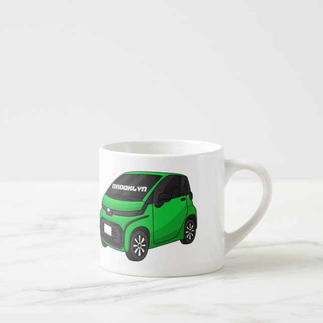 Tasse Expresso Mignonne micro-voiture verte (Droite)
