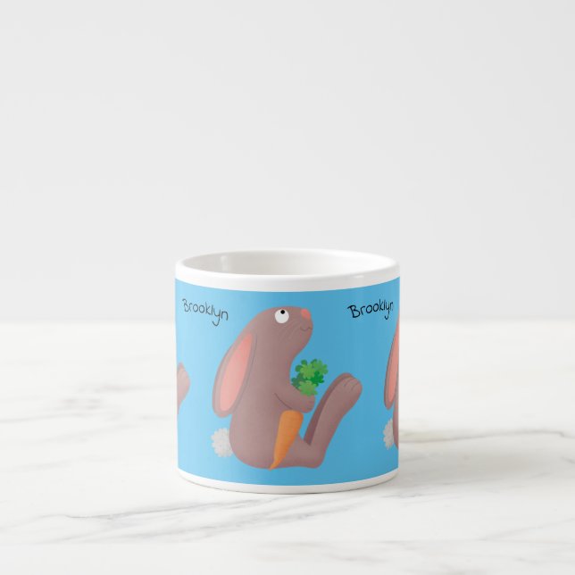 Tasse Expresso Mignons lapin lapin lapin assis avec dessin de car (Devant)