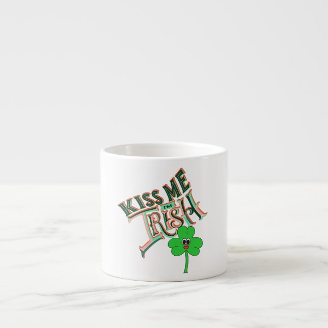 Tasse Expresso Mikitiez irish trèfle vert st.patrick chance jour (Devant)