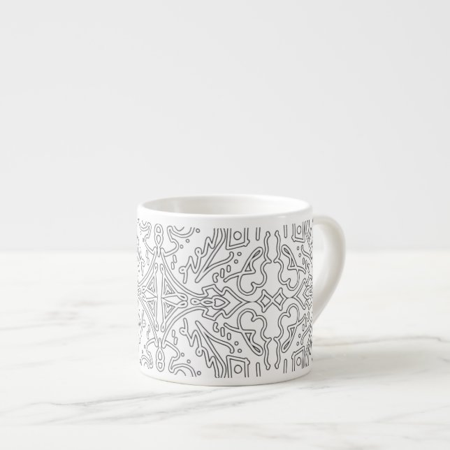 Tasse Expresso Minimalist Grey Floral Pattern (Devant droit)