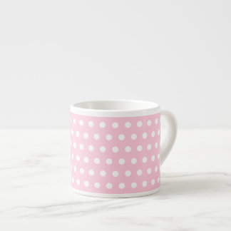 Tasse Expresso Modèle de pois rose et blanc