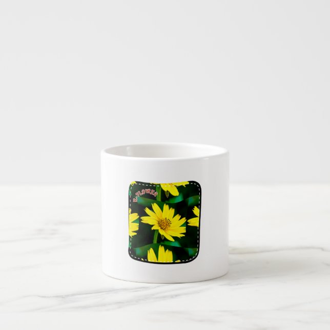 Tasse Expresso Modèle floral jaune vif (Devant)