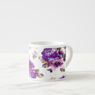 Tasse Expresso Modèle floral violet