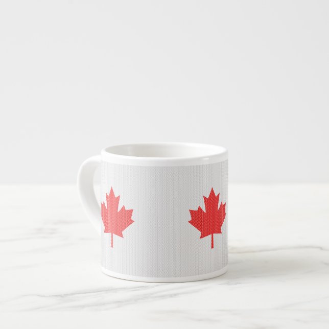 Tasse Expresso Modèle Knit Maple Leaf Tricot Motif (Devant gauche)