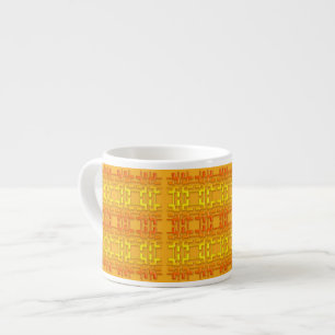 Tasse Expresso Modèle orange géométrique ethnique