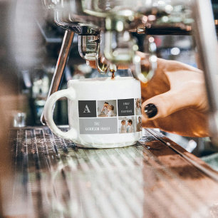 Tasse Expresso Moden 3Collage Photo & Grey Meilleur Cadeau Famili