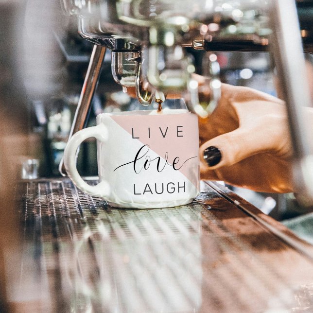 Tasse Expresso Modern Love Laugh Motivation positive (Créateur téléchargé)
