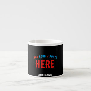TASSE EXPRESSO MODERNE ET MODERNE PERSONNALISABLE NOIR VÉRIFIÉ