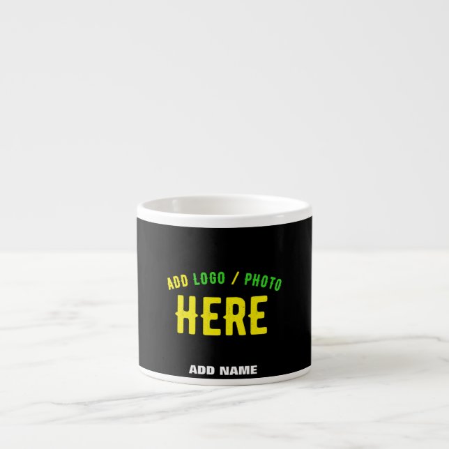 TASSE EXPRESSO MODERNE ET MODERNE PERSONNALISABLE NOIR VÉRIFIÉ (Devant)