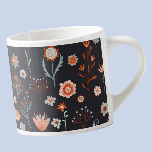 Tasse Expresso Moderne Floral sombre scandinave