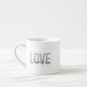 Tasse Expresso Moderne, simple, cool, design J'aime Philadelphie