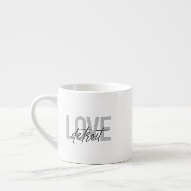 Tasse Expresso Moderne, simple, cool, design urbain Amour Detroit (Gauche)