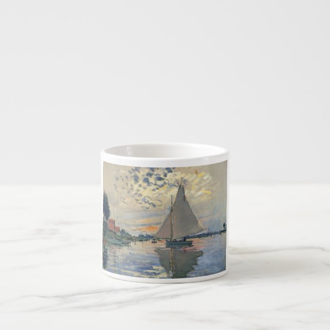 Tasse Expresso Monet Sailboat Français Impressionnisme Art classi (Devant)