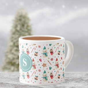 Tasse Expresso Monogram Snowman & Sweets Motif 6oz Espresso Cup
