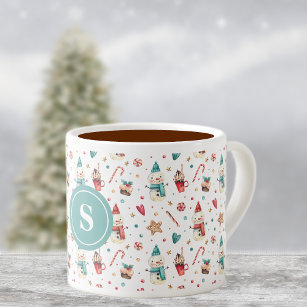 Tasse Expresso Monogram Snowman & Sweets Motif 6oz Espresso Cup