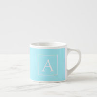 Monogramme bleu ciel simple