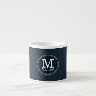 Tasse Expresso Monogramme classique profond de coutume de marine