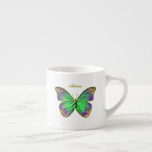 Tasse Expresso Monogramme Émeraude Papillon pourpre Espresso Musi