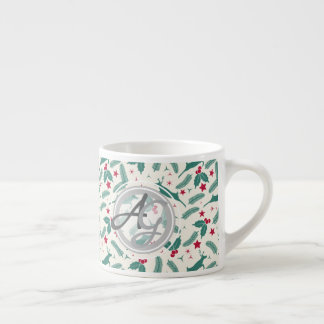 Tasse Expresso Monogramme Jours fériés Décor Stag Holly Folk