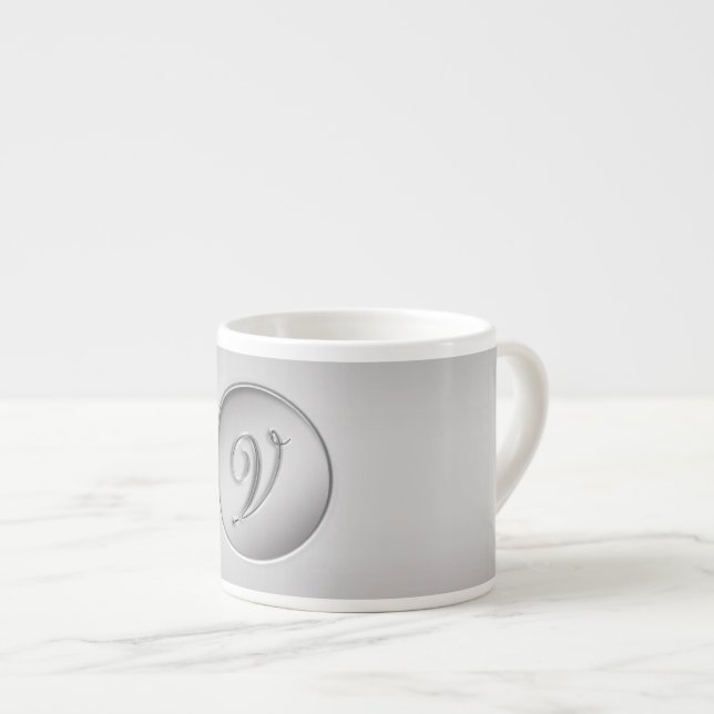 Tasse Expresso Monogramme "Lettre V" (Devant droit)