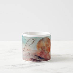 Tasse Expresso Monogramme Nuages ensoleillés et paysage du désert