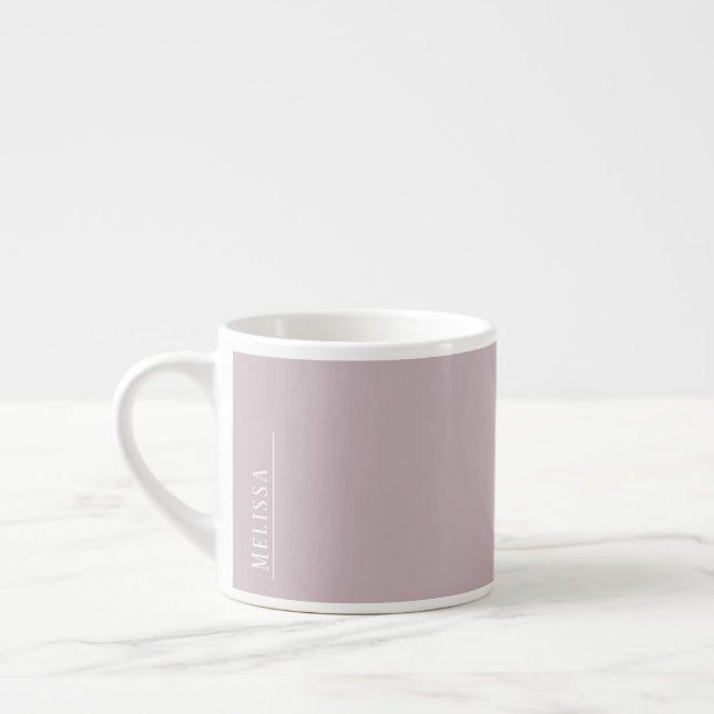 Tasse Expresso monogramme personnalisé, mauve moderne (Gauche)
