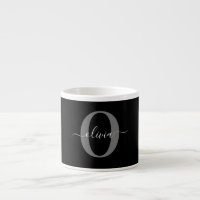 Monogramme personnalisé Nom de script noir blanc g