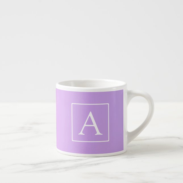 Tasse Expresso Monogramme simple | Ombre subtil rose/violet (Droite)