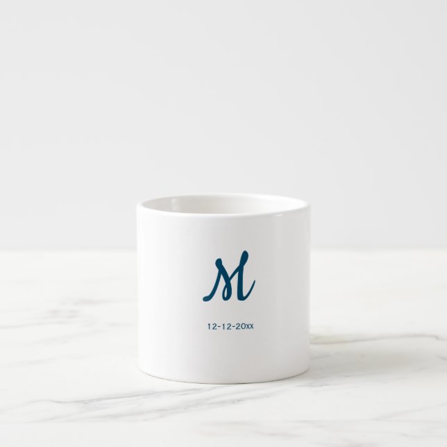 Tasse Expresso monogramme simple personnalisé ajouter votre nom m (Devant)