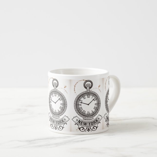 Tasse Expresso Montre de poche New York (Devant droit)