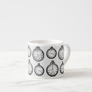 Tasse Expresso Montres de poche vintage motif