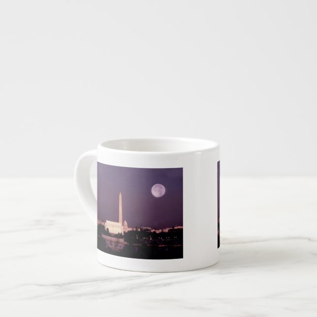Tasse Expresso Monument de Washington, le capitol et Jefferson (Devant gauche)