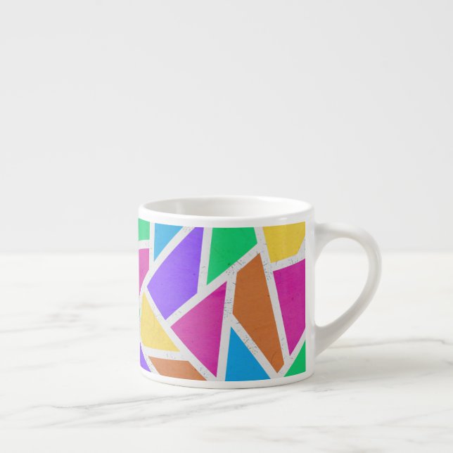 Tasse Expresso Mosaïque de couleurs vives arc-en-ciel (Droite)